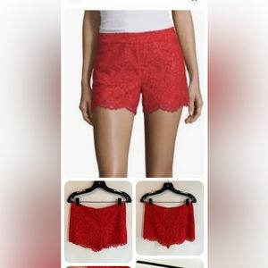 Alice and Olivia , Lace red shorts , Size 2